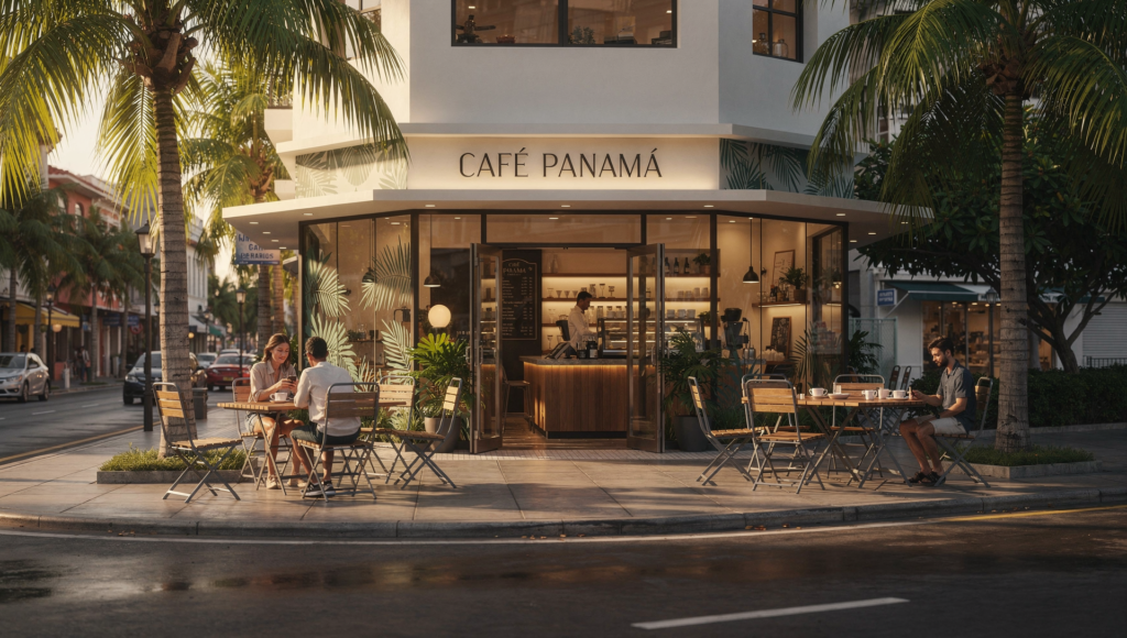 Downtown Panama City Florida coffee shop exterior