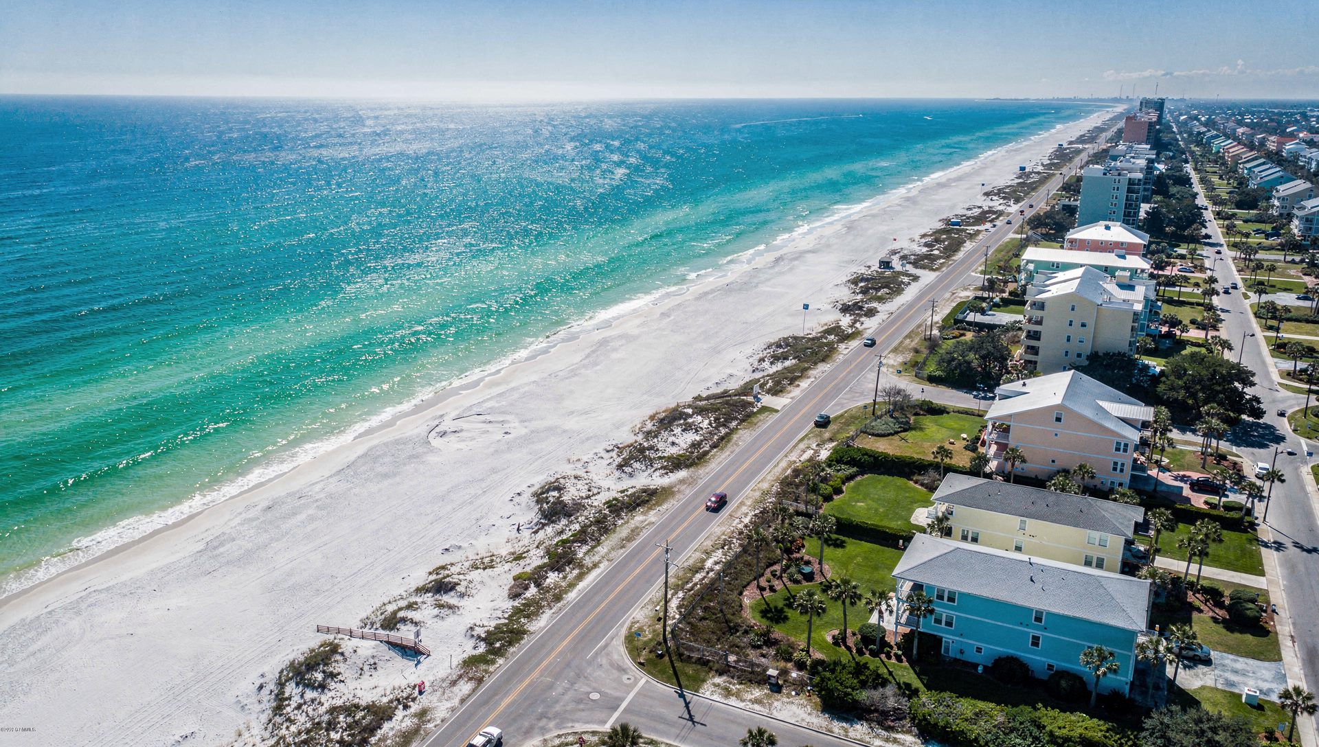 Coastal scenic drive with ocean view in Panama City Florida