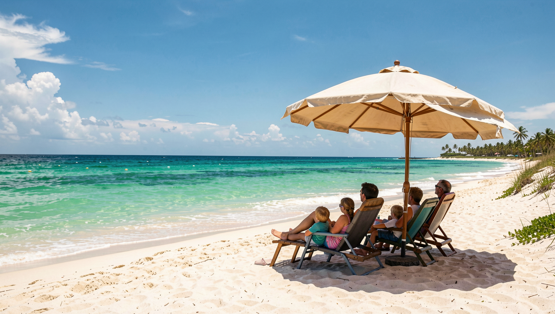 family enjoying a day on Shell Island near Panama City